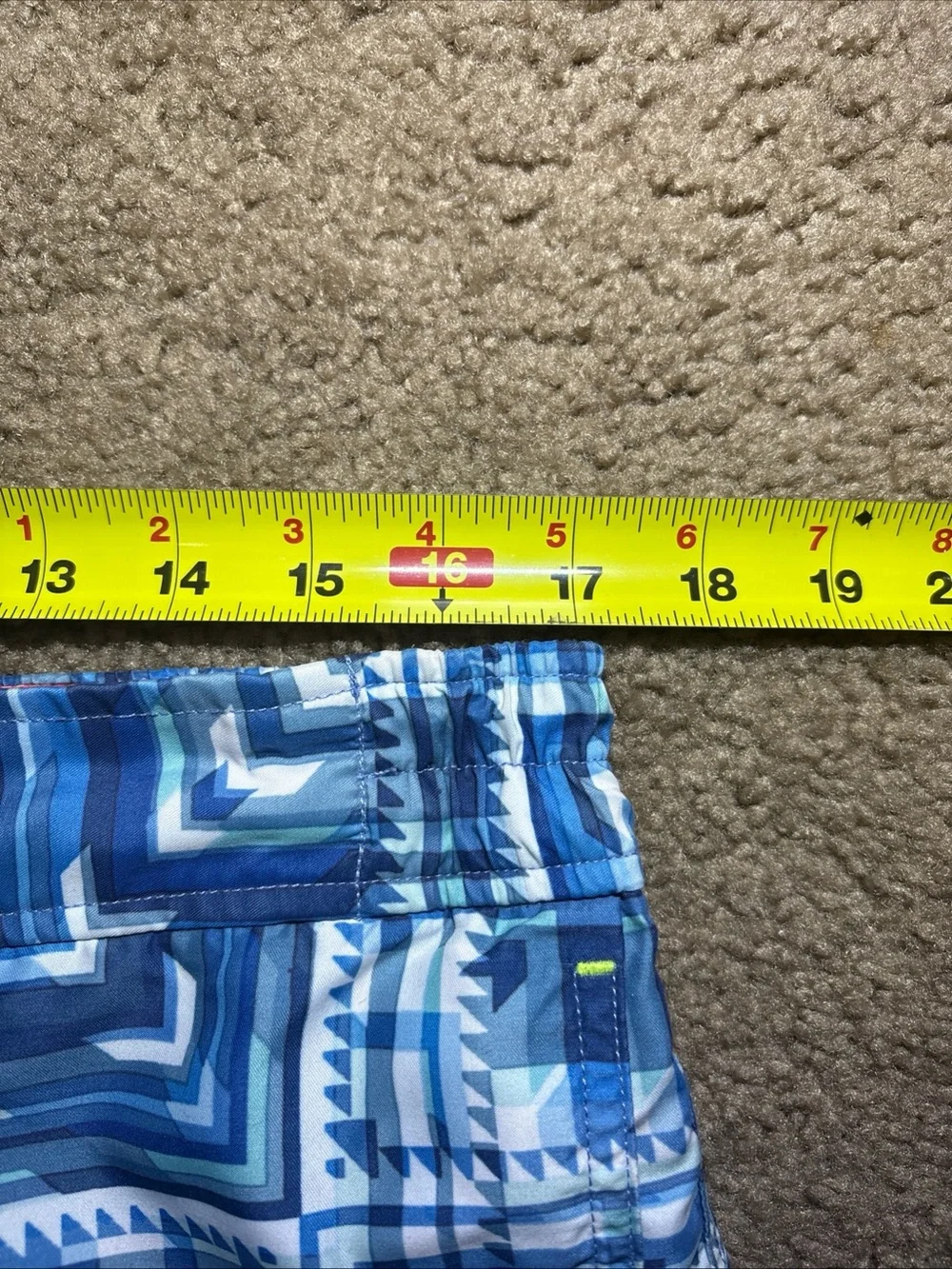 Robert Graham Mens Blue Swim Trunks Board Shorts Geometric Pinup Lining Sz 34